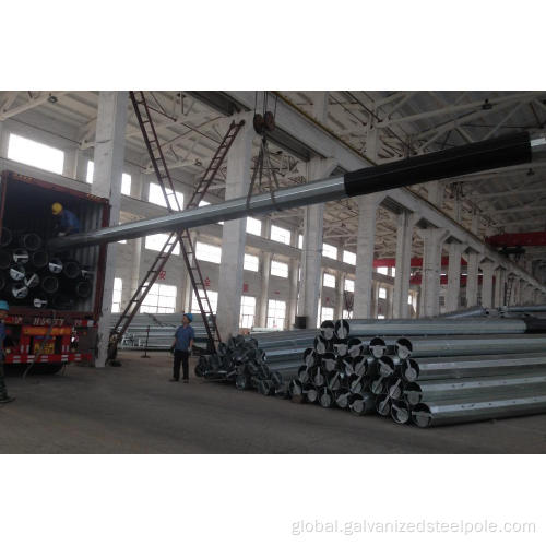 Galvanized Polygonal Pole Bitumen Painting and Galvanized Polygonal Steel Pole Supplier